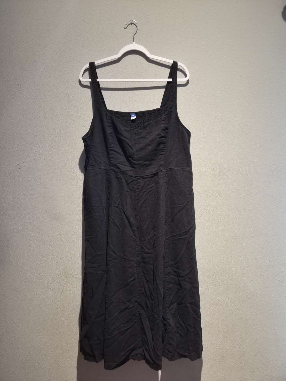 Old Navy Black Midi Sundress with Wide Straps